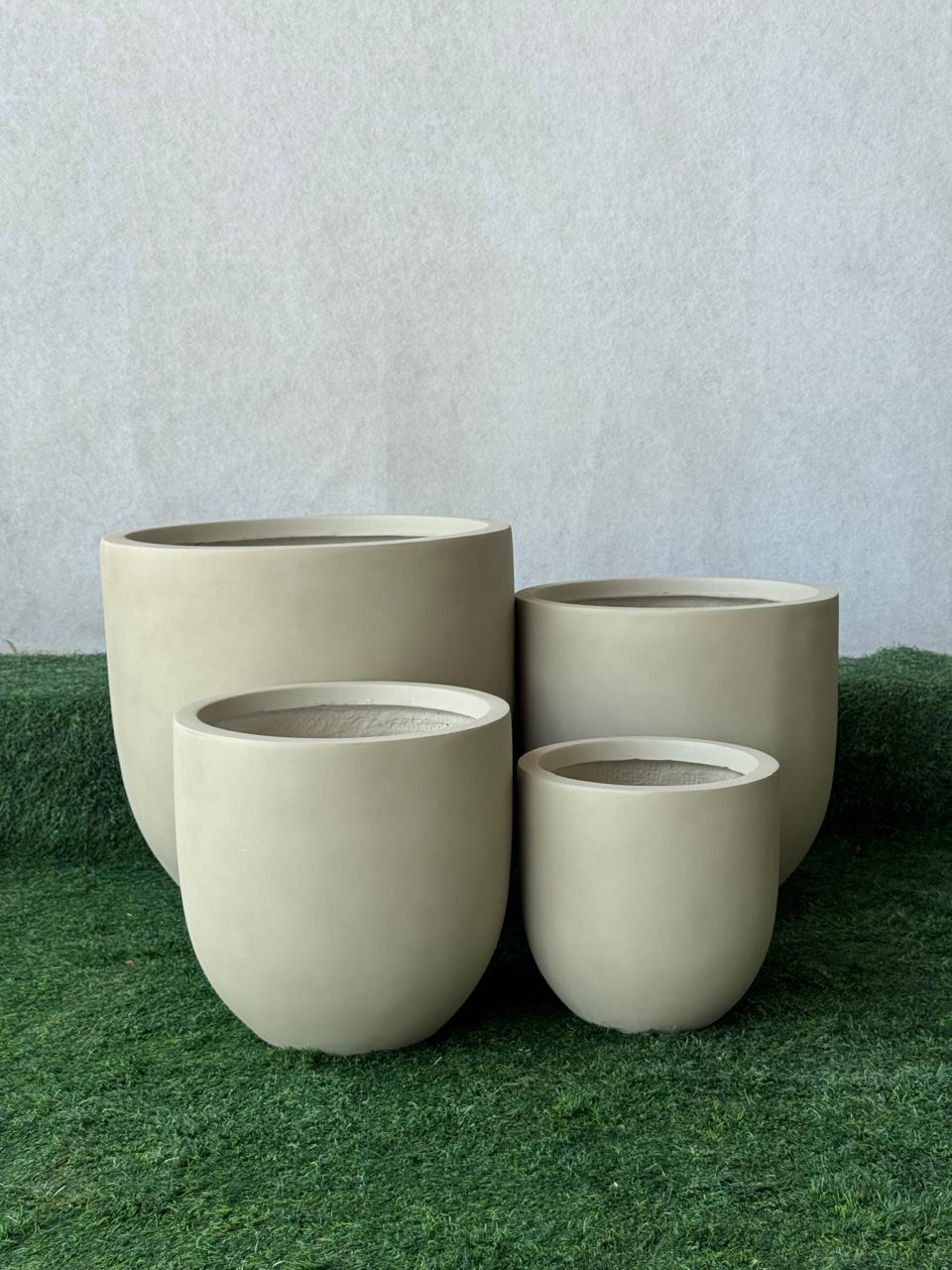 Beige Fiber Clay Pots