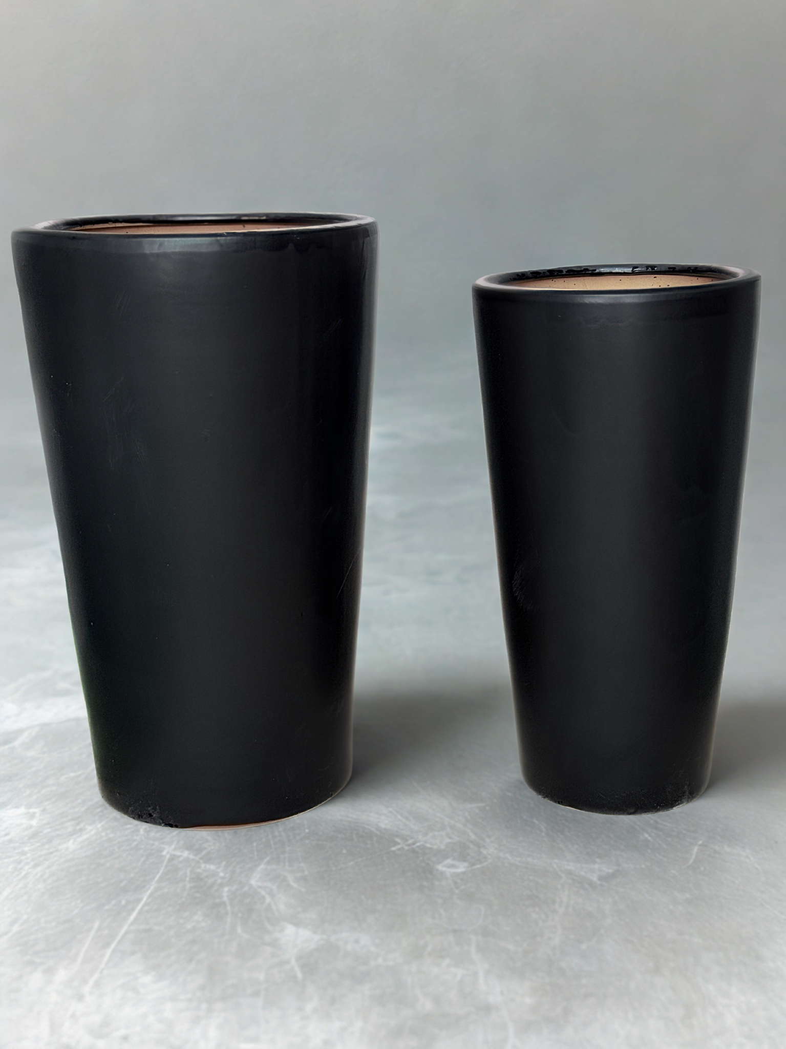 Black Ceramic Long Pot – Matte Finish | Elegant Planter